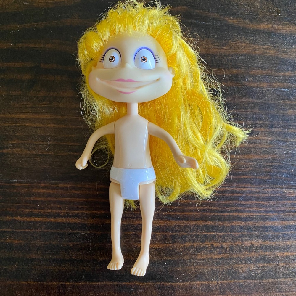 Vintage Viacom Rugrats Angelica Doll Toy Figure Yellow Hair 2001 No Clothes
